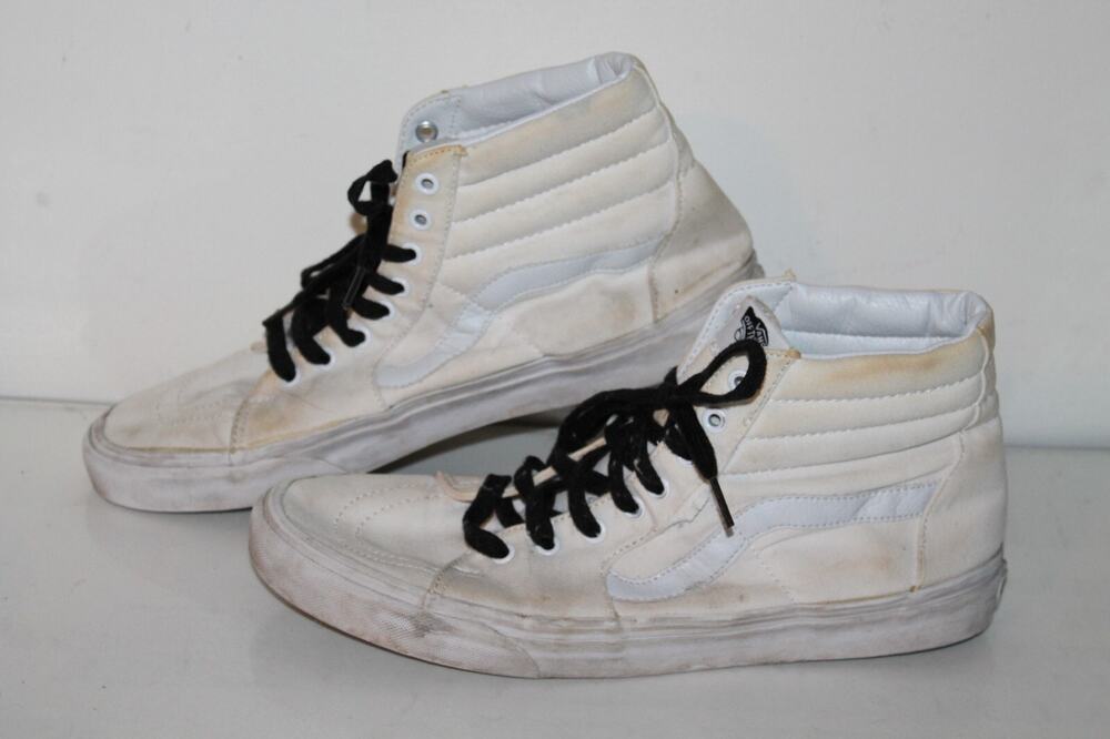 Vans Hi Casual Sneakers, 721454, White, Canvas/Leather, Men's Size 12